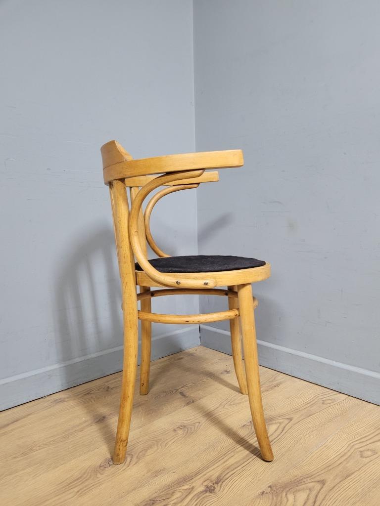 MCM Blonde Cowhorn Bentwood Desk Chair Cow Hide Seat Mid Century