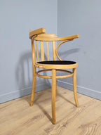 MCM Blonde Cowhorn Bentwood Desk Chair Cow Hide Seat Mid Century