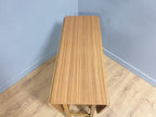 Teak Style Formica Gateleg Dining Table Oval Vintage Drop Leaf MCM Table