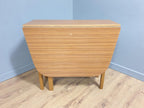 Teak Style Formica Gateleg Dining Table Oval Vintage Drop Leaf MCM Table
