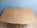 Teak Style Formica Gateleg Dining Table Oval Vintage Drop Leaf MCM Table