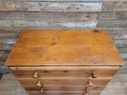 Rustic Pine Five Drawer Chest Distressed Country Vintage Bedroom Storage