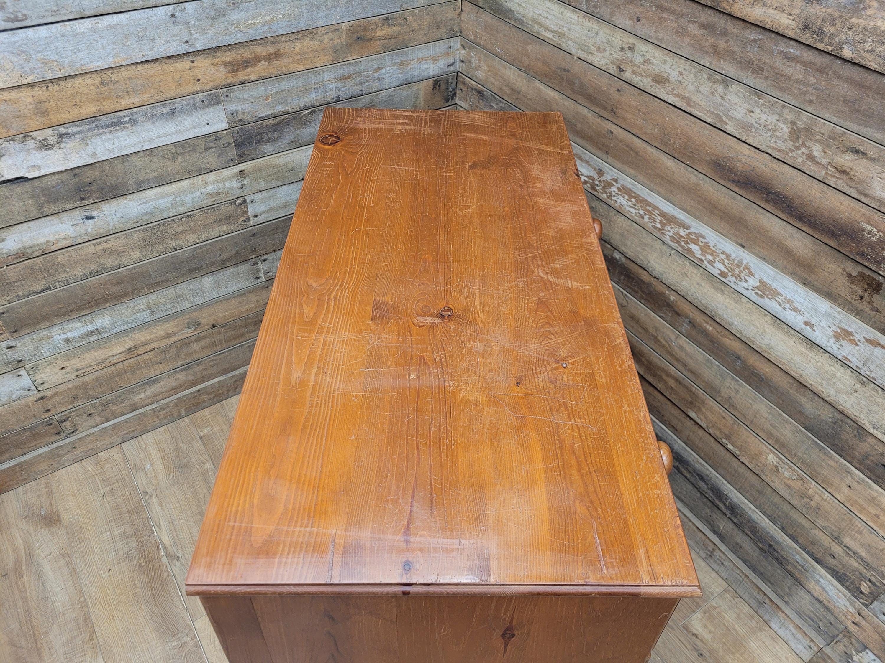 Rustic Pine Five Drawer Chest Distressed Country Vintage Bedroom Storage