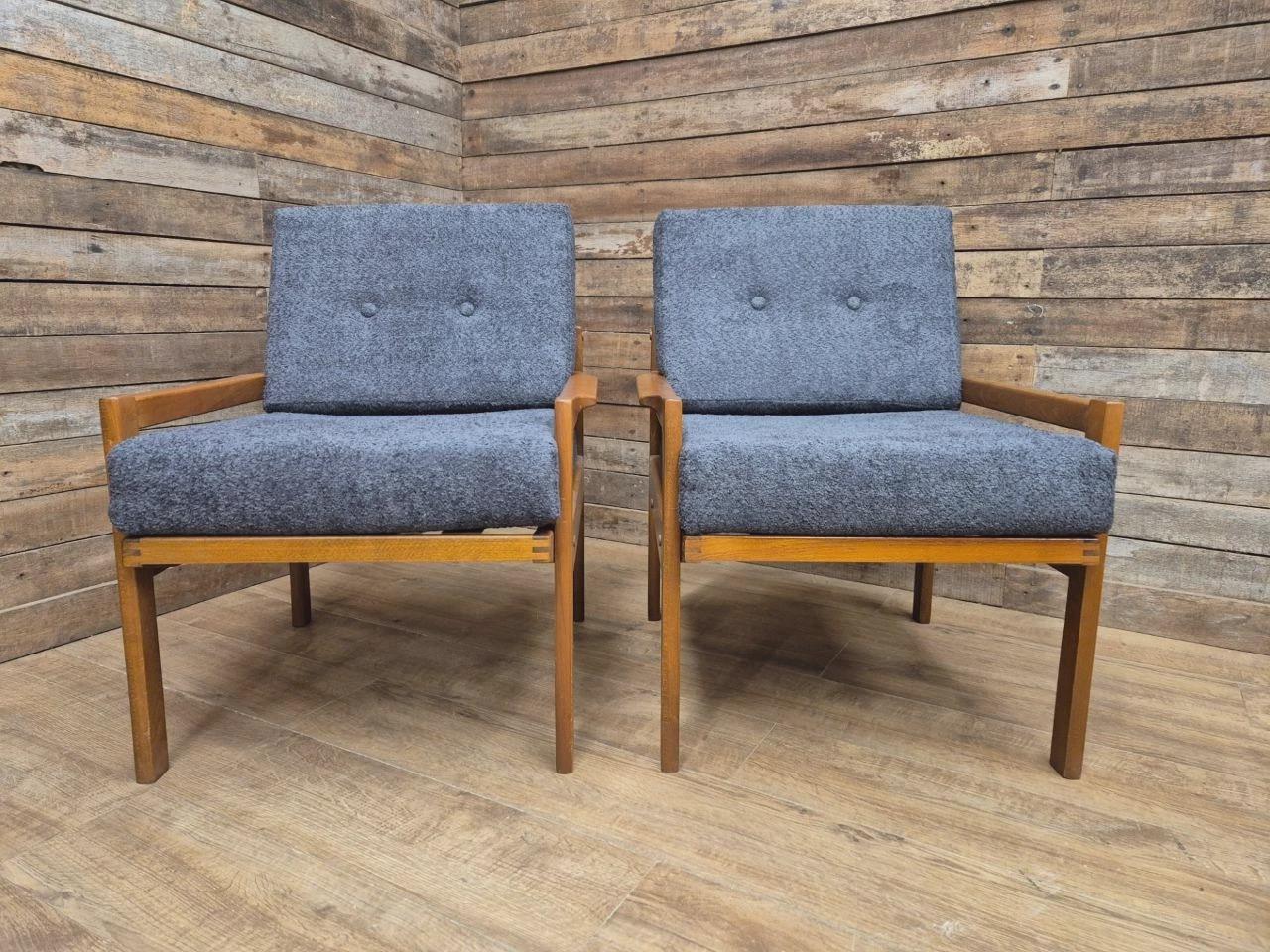 Pair Centa Teak Lounge Chairs Mid Century Danish Armchairs MCM Classic Style