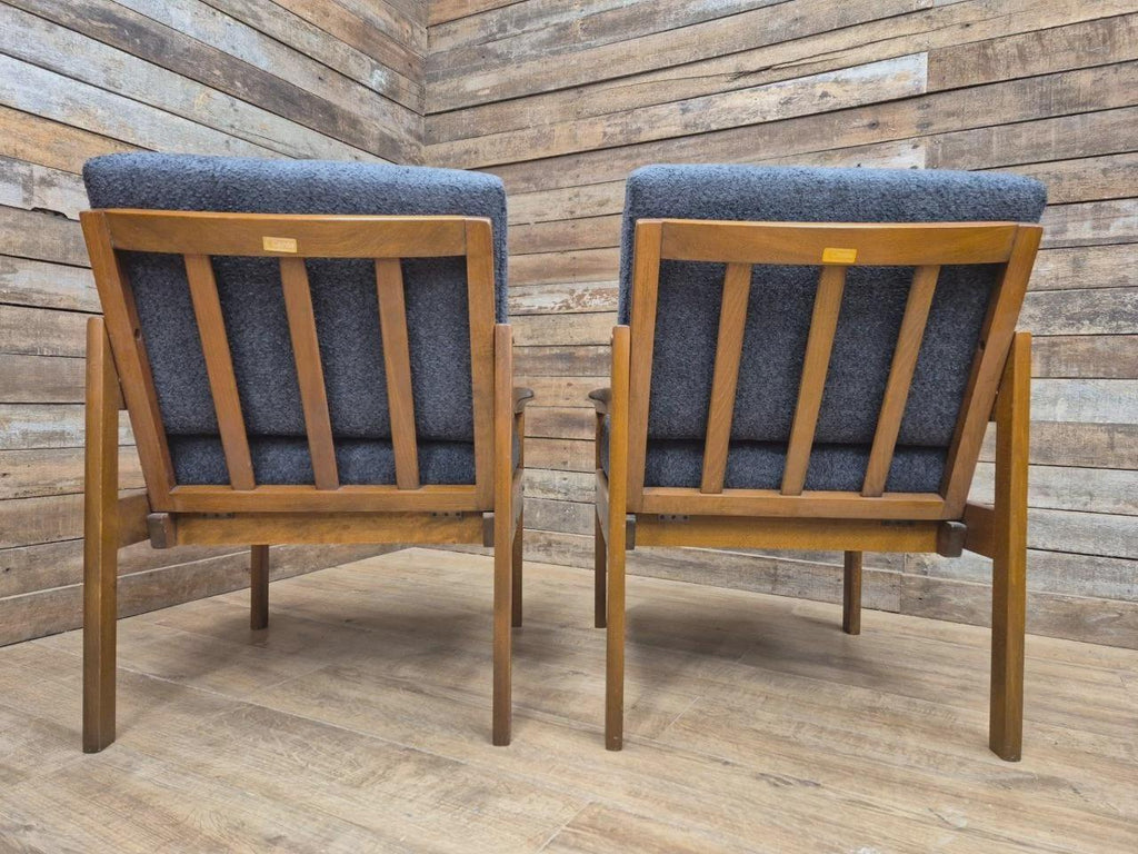 Pair Centa Teak Lounge Chairs Mid Century Danish Armchairs MCM Classic Style