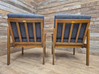 Pair Centa Teak Lounge Chairs Mid Century Danish Armchairs MCM Classic Style