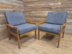 Pair Centa Teak Lounge Chairs Mid Century Danish Armchairs MCM Classic Style