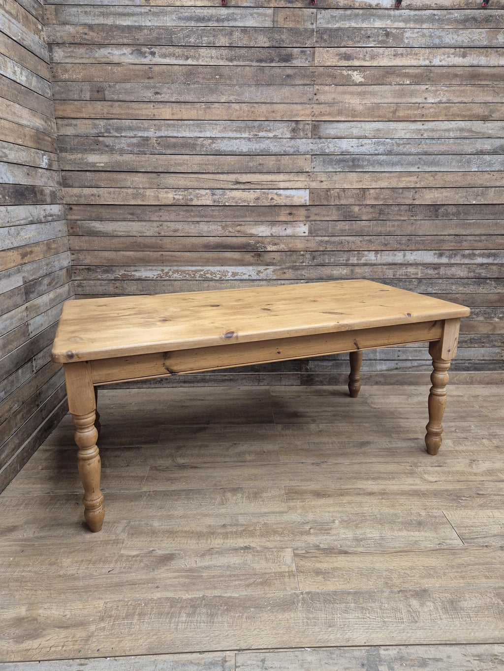 Pine dining table rustic farmhouse legs Removable solid wood large kitchen