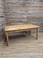 Pine dining table rustic farmhouse legs Removable solid wood large kitchen
