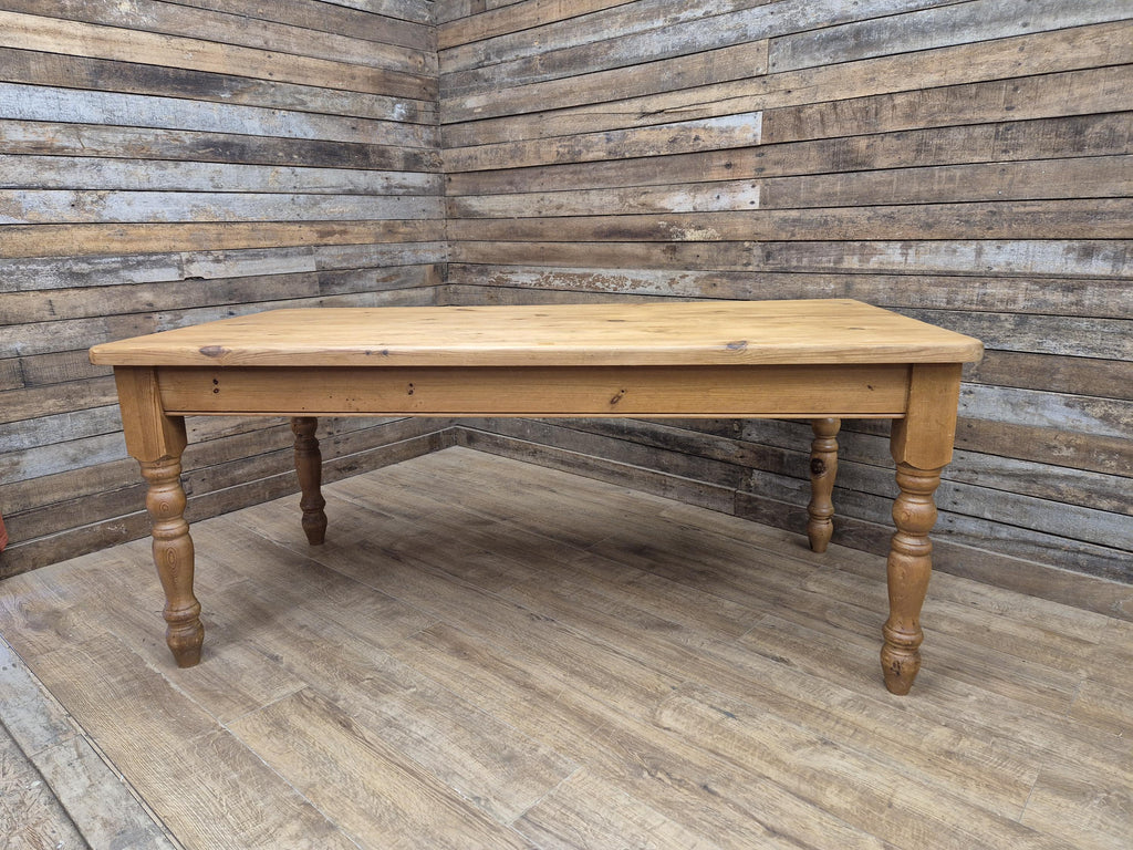 Pine dining table rustic farmhouse legs Removable solid wood large kitchen