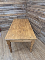 Pine dining table rustic farmhouse legs Removable solid wood large kitchen