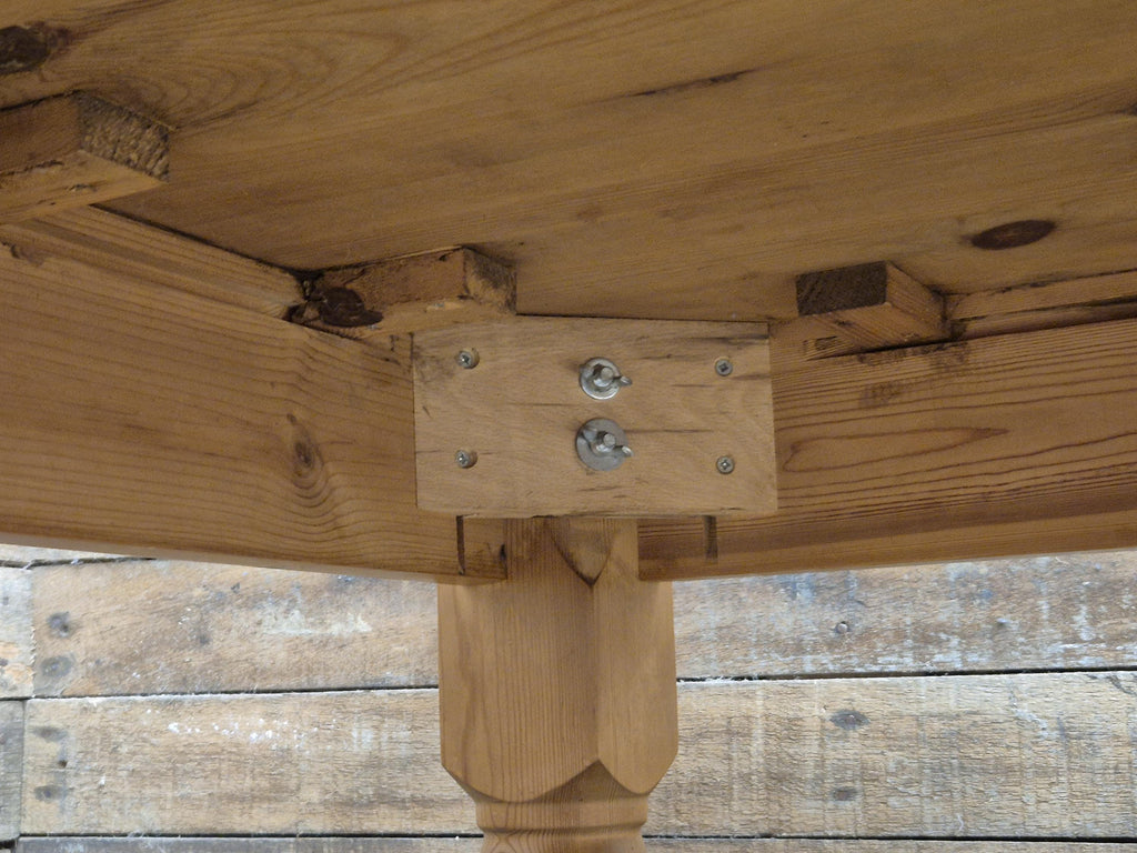 Pine dining table rustic farmhouse legs Removable solid wood large kitchen