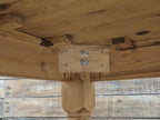 Pine dining table rustic farmhouse legs Removable solid wood large kitchen