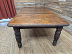 Antique Oak Windout Dining Table Carved Jacobean Banquet Inc Two Leaves Winder