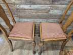 Four Oak Dining Chairs Queen Anne Shell Backs Vintage