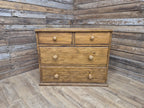 Vintage Pine Chest Of Drawers Rustic Two Over Two Storage Dovetail