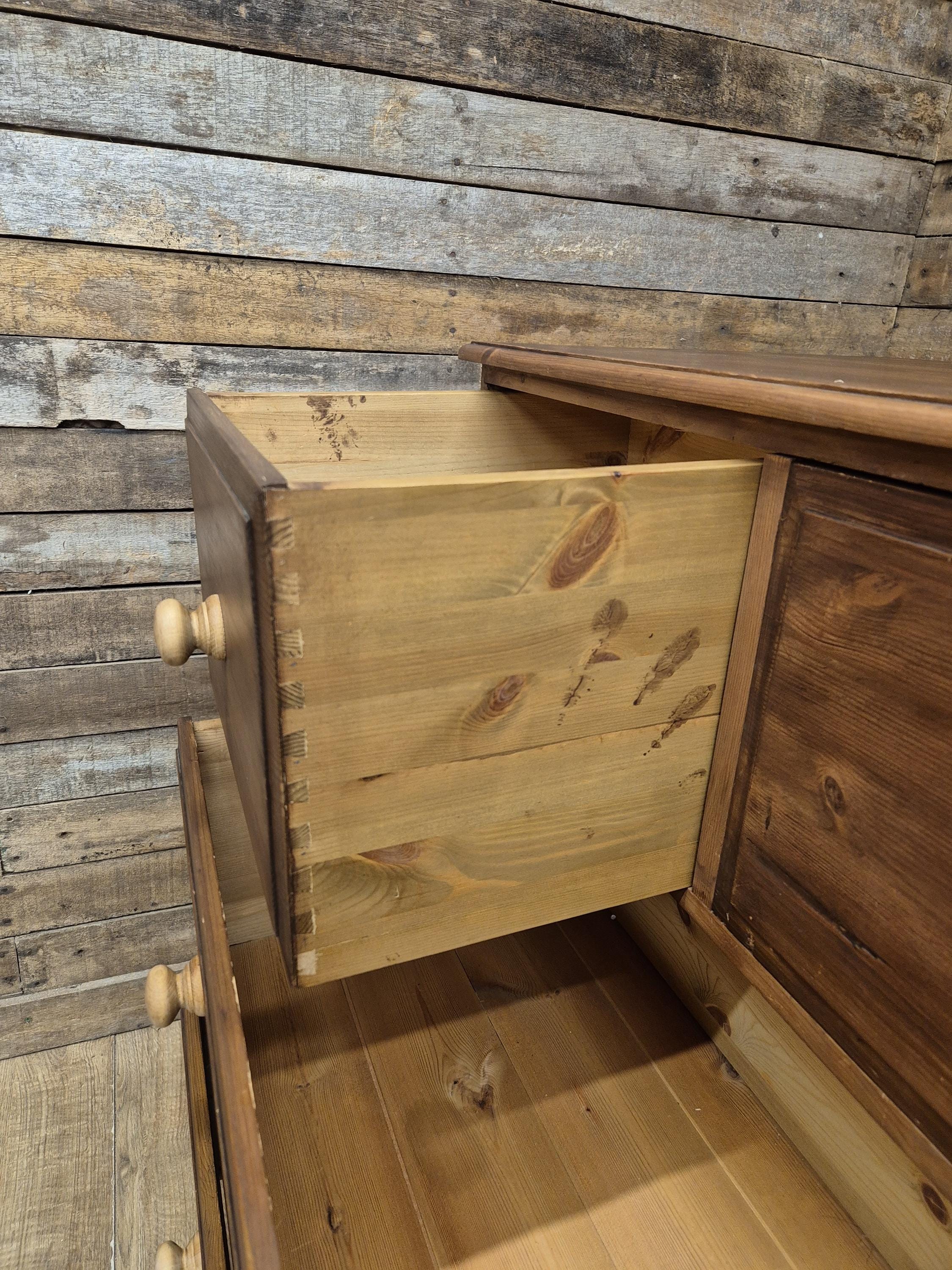 Pine Chest Of Drawers Two Over Two Rustic Storage Dovetail Vintage
