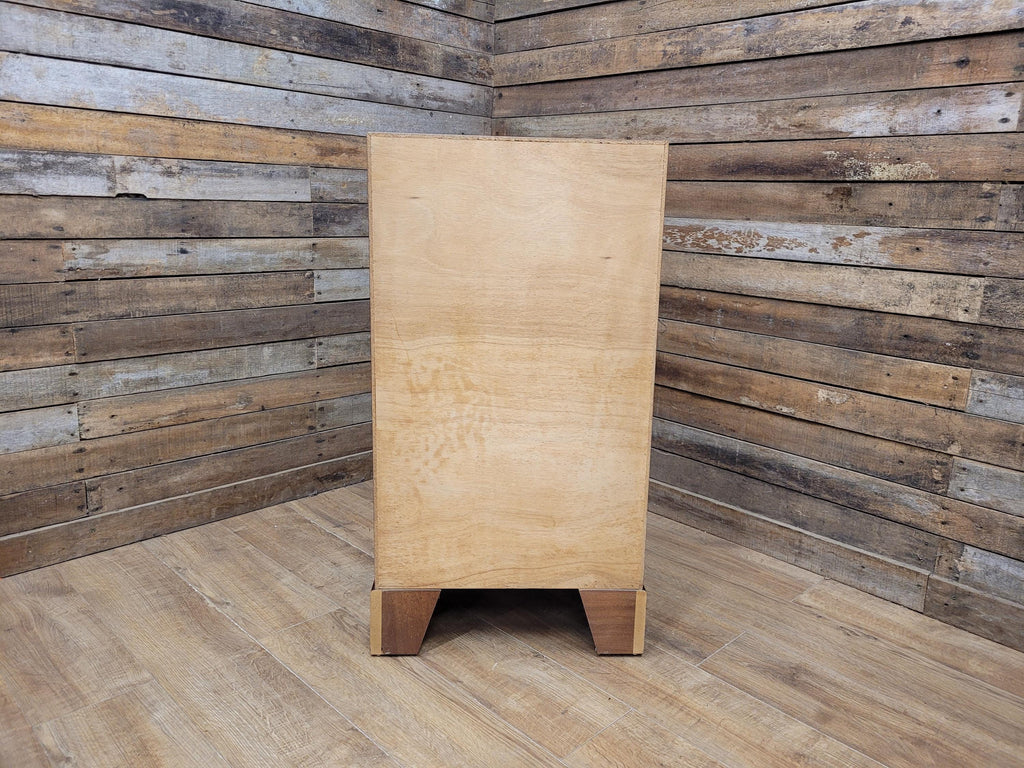 Walnut Veneer Petite Bureau Four Drawers Bracket Feet Vintage