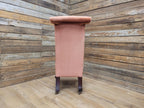 Victorian Style Slipper Chair Upholstered Scroll Back Cabriole Legs