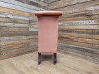Victorian Style Slipper Chair Upholstered Scroll Back Cabriole Legs