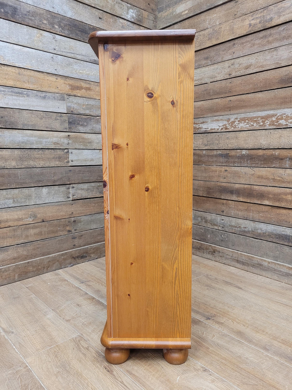 Pine Bookcase Two Adjustable Shelving Unit Storage Shelves Bun Feet