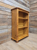 Pine Bookcase Two Adjustable Shelving Unit Storage Shelves Bun Feet