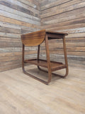 E&S Tea Trolley Teak Mid Century Folding Drop Leaf Stand Cocktail Trolley