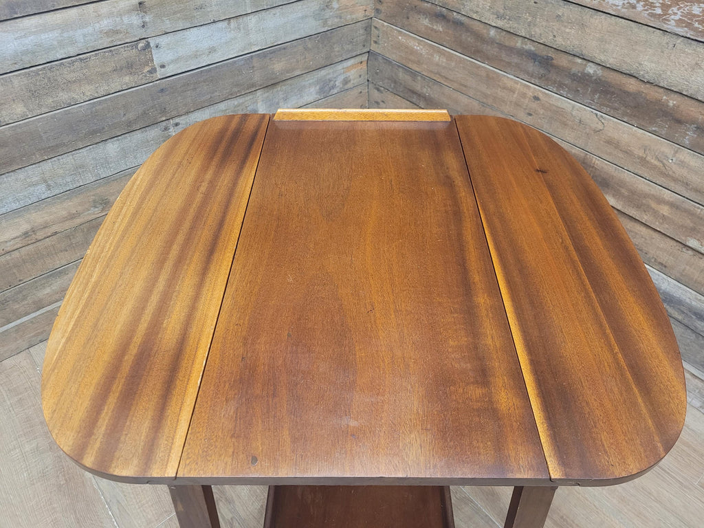 E&S Tea Trolley Teak Mid Century Folding Drop Leaf Stand Cocktail Trolley