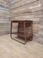 E&S Tea Trolley Teak Mid Century Folding Drop Leaf Stand Cocktail Trolley
