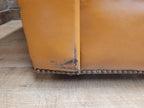Chesterfield Sofa Tan Leather Buttoned Vintage Distressed Three Seat