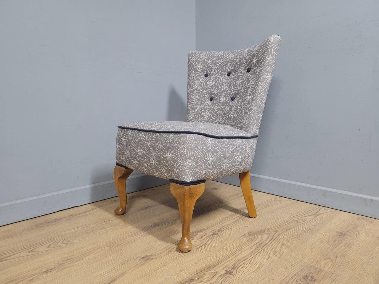 Mid Century Upholstered Nursing Chair Fireside Chair Vintage