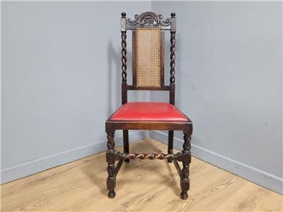 Ebonised Oak Bergere Barley Twist Chair Hall Bedroom Chair Great Patina Antique