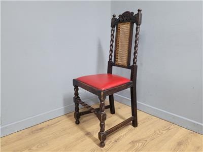Ebonised Oak Bergere Barley Twist Chair Hall Bedroom Chair Great Patina Antique