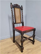Ebonised Oak Bergere Barley Twist Chair Hall Bedroom Chair Great Patina Antique