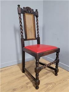Ebonised Oak Bergere Barley Twist Chair Hall Bedroom Chair Great Patina Antique
