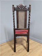 Ebonised Oak Bergere Barley Twist Chair Hall Bedroom Chair Great Patina Antique