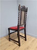 Ebonised Oak Bergere Barley Twist Chair Hall Bedroom Chair Great Patina Antique