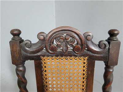 Ebonised Oak Bergere Barley Twist Chair Hall Bedroom Chair Great Patina Antique