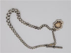 Silver Albert Chain Hallmarked 1923 Fob Pendant Antique Link