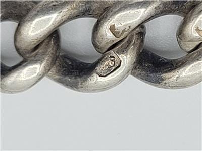Silver Albert Chain Hallmarked 1923 Fob Pendant Antique Link