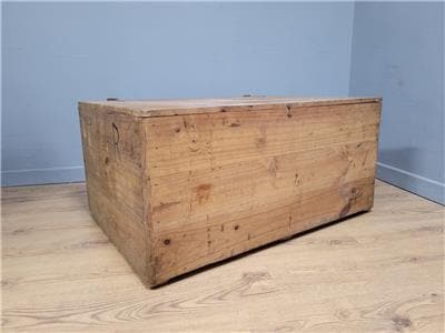 Pine Storage Chest Wooden Blanket Box Rustic Trunk Large Ottoman Vintage