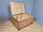 Pine Storage Chest Wooden Blanket Box Rustic Trunk Large Ottoman Vintage