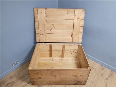 Pine Storage Chest Wooden Blanket Box Rustic Trunk Large Ottoman Vintage
