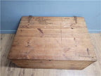 Pine Storage Chest Wooden Blanket Box Rustic Trunk Large Ottoman Vintage