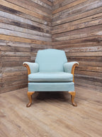 Criterion Cord Upholstered Armchair Queen Anne Lounge Chair Vintage Armchair
