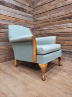 Criterion Cord Upholstered Armchair Queen Anne Lounge Chair Vintage Armchair