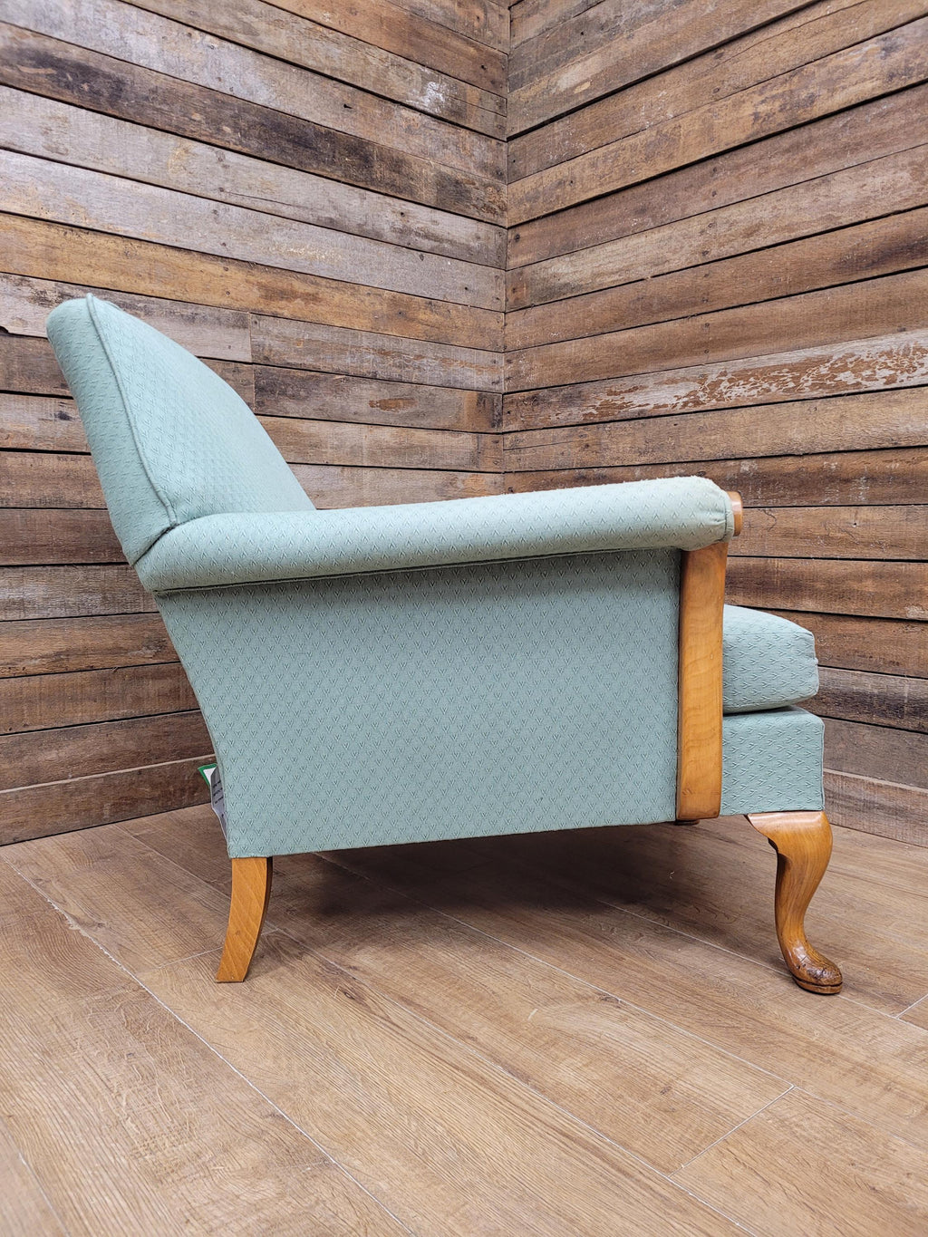 Criterion Cord Upholstered Armchair Queen Anne Lounge Chair Vintage Armchair