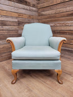 Criterion Cord Upholstered Armchair Queen Anne Lounge Chair Vintage Armchair