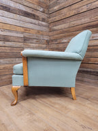 Criterion Cord Upholstered Armchair Queen Anne Lounge Chair Vintage Armchair