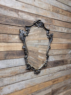 Rococo Style Resin Wall Mirror Vintage Black Gold Decorative Frame